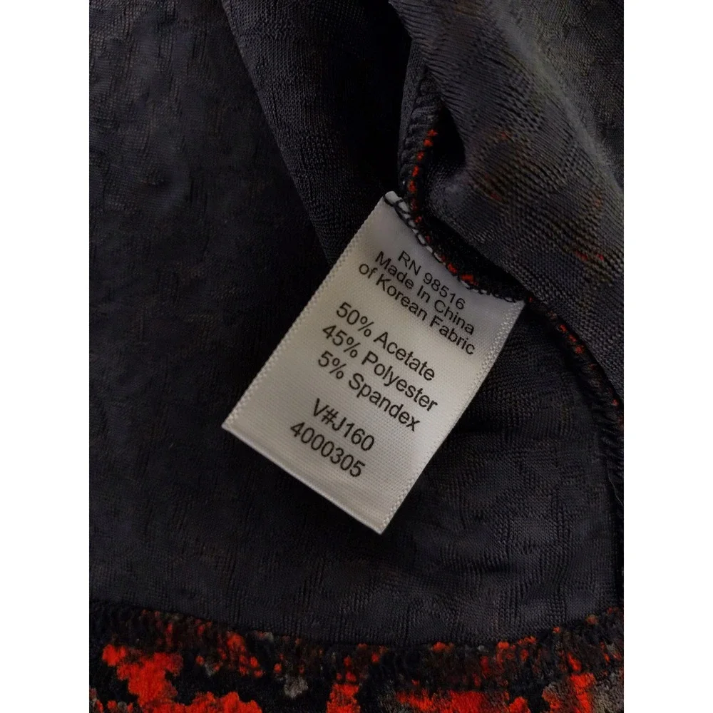 Coldwater Creek Red Floral Tectured Bolero Jacket L‎ Dark Fairy Witchy Goth